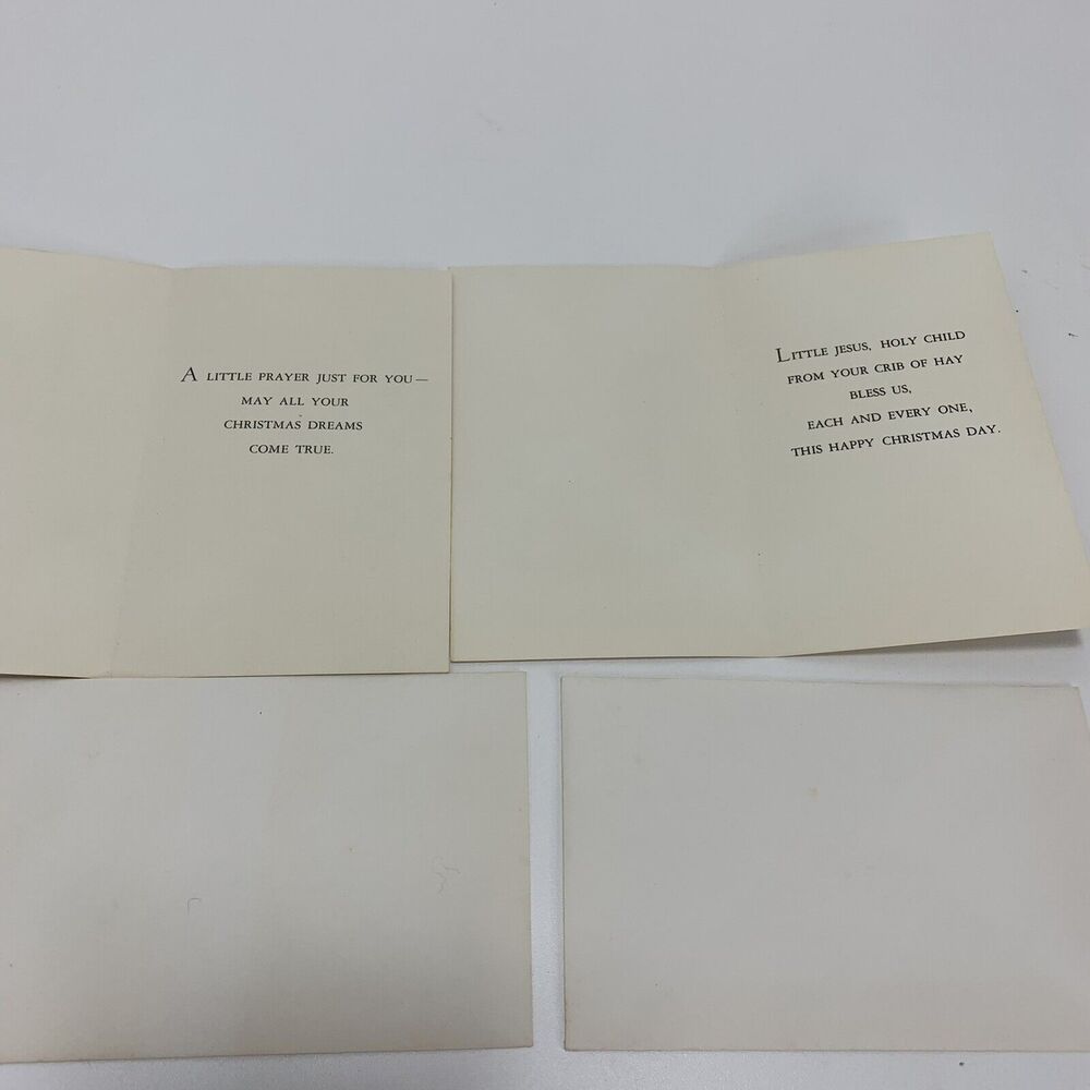 Pair vintage note cards Reproducta Co. USA Religious Children Christmas - Picture 6 of 7